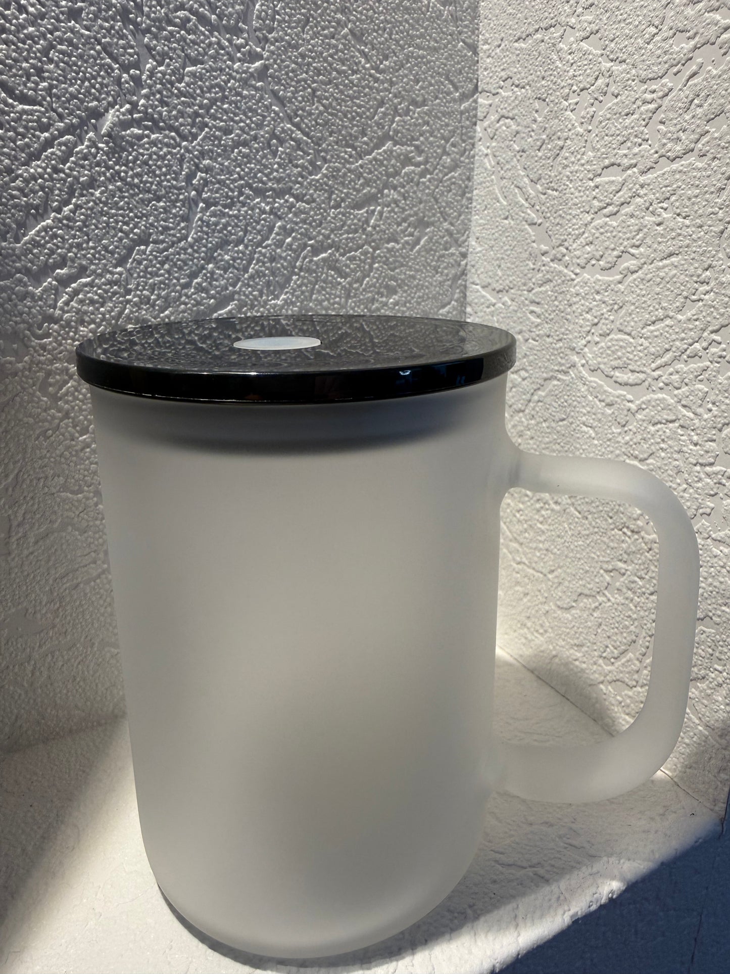 Frosted Glas Cup – handmade by Art by Nic 500ml individuell inklusive Sticker