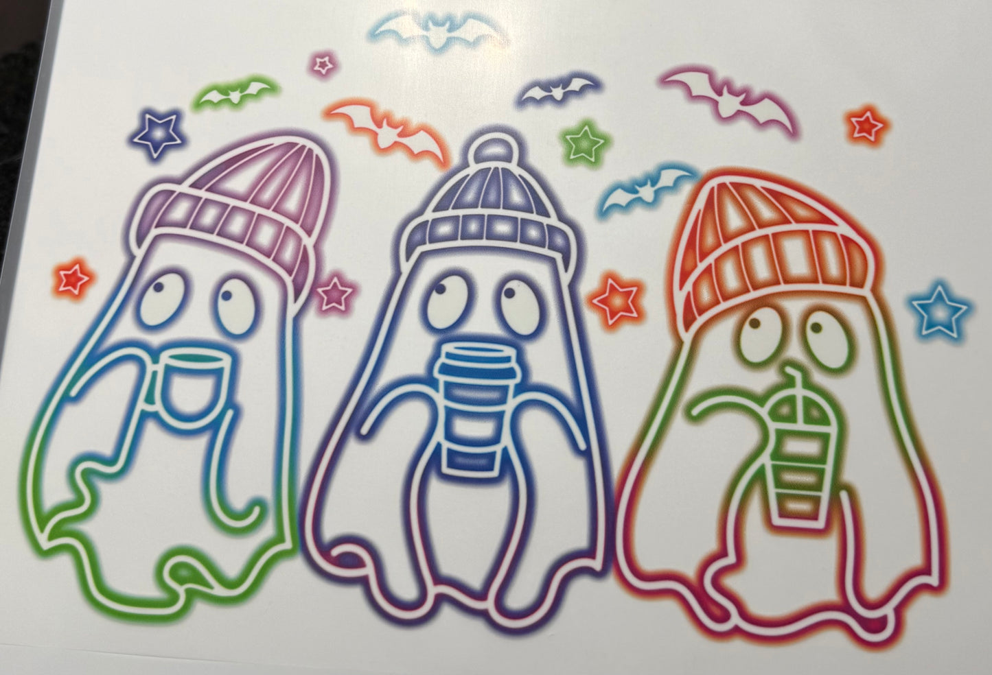Textil-Sticker Cup Ghost