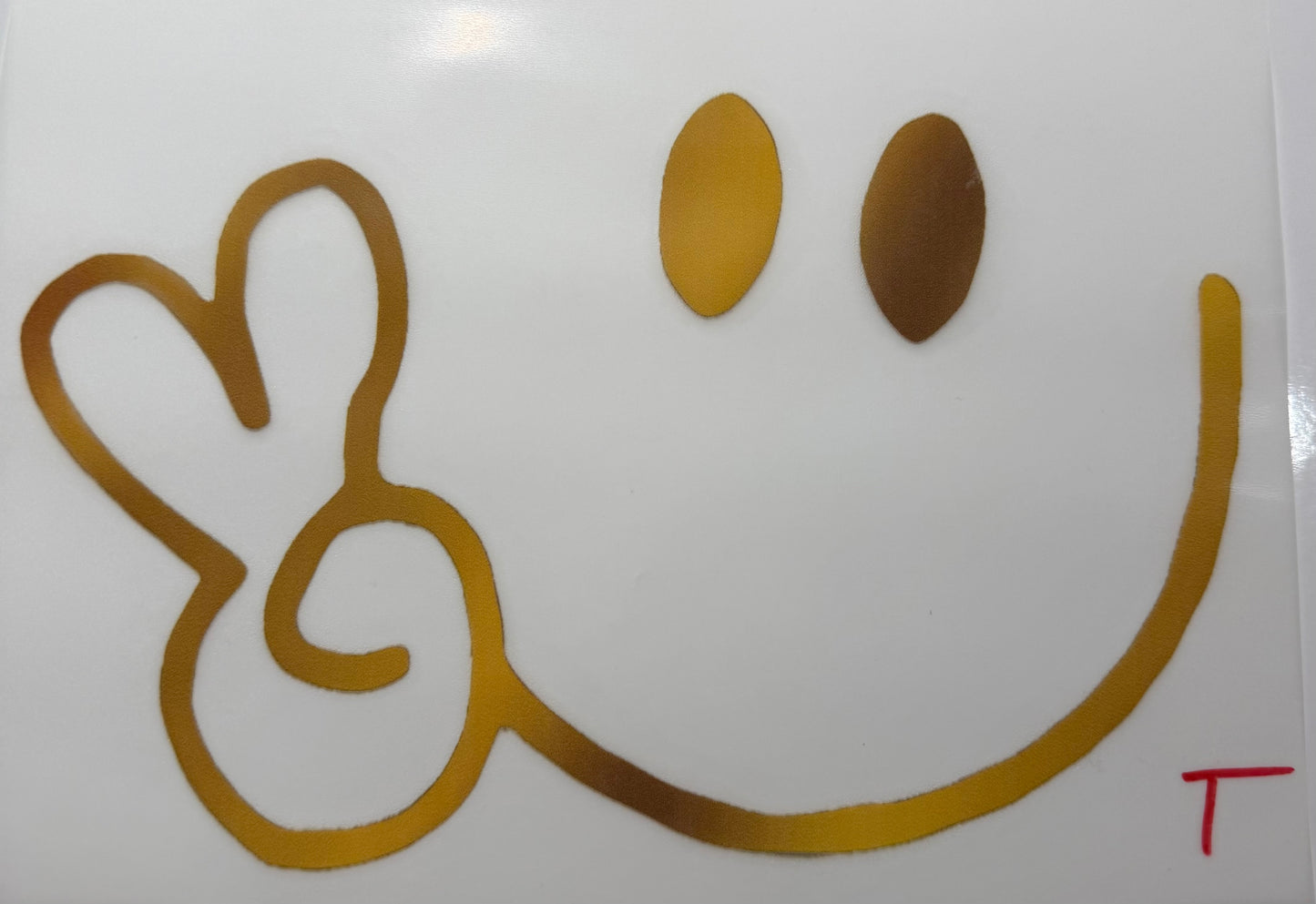 Textil Sticker- smile braun/gold