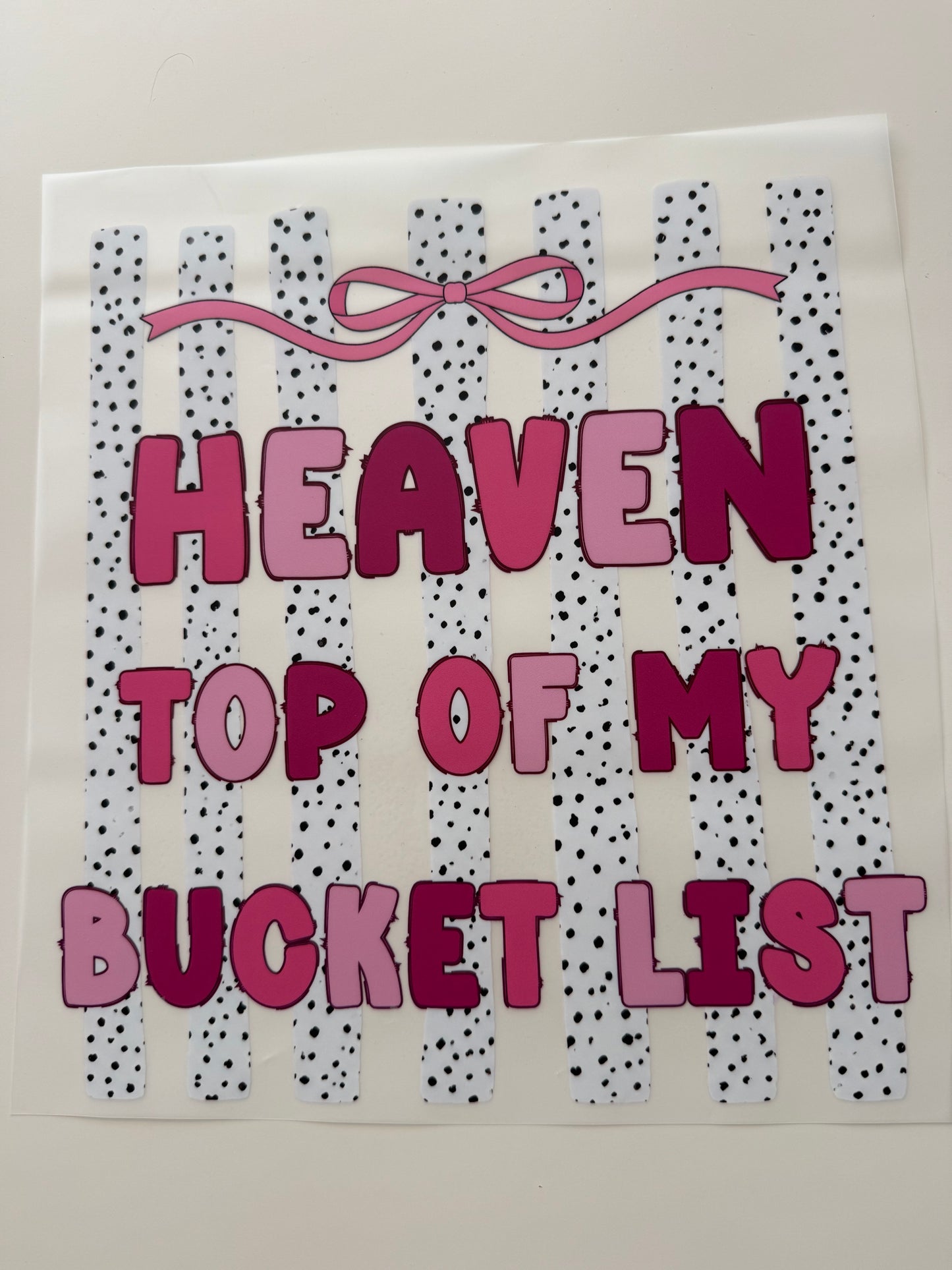 Textil-Sticker Heaven top of my Bucket List