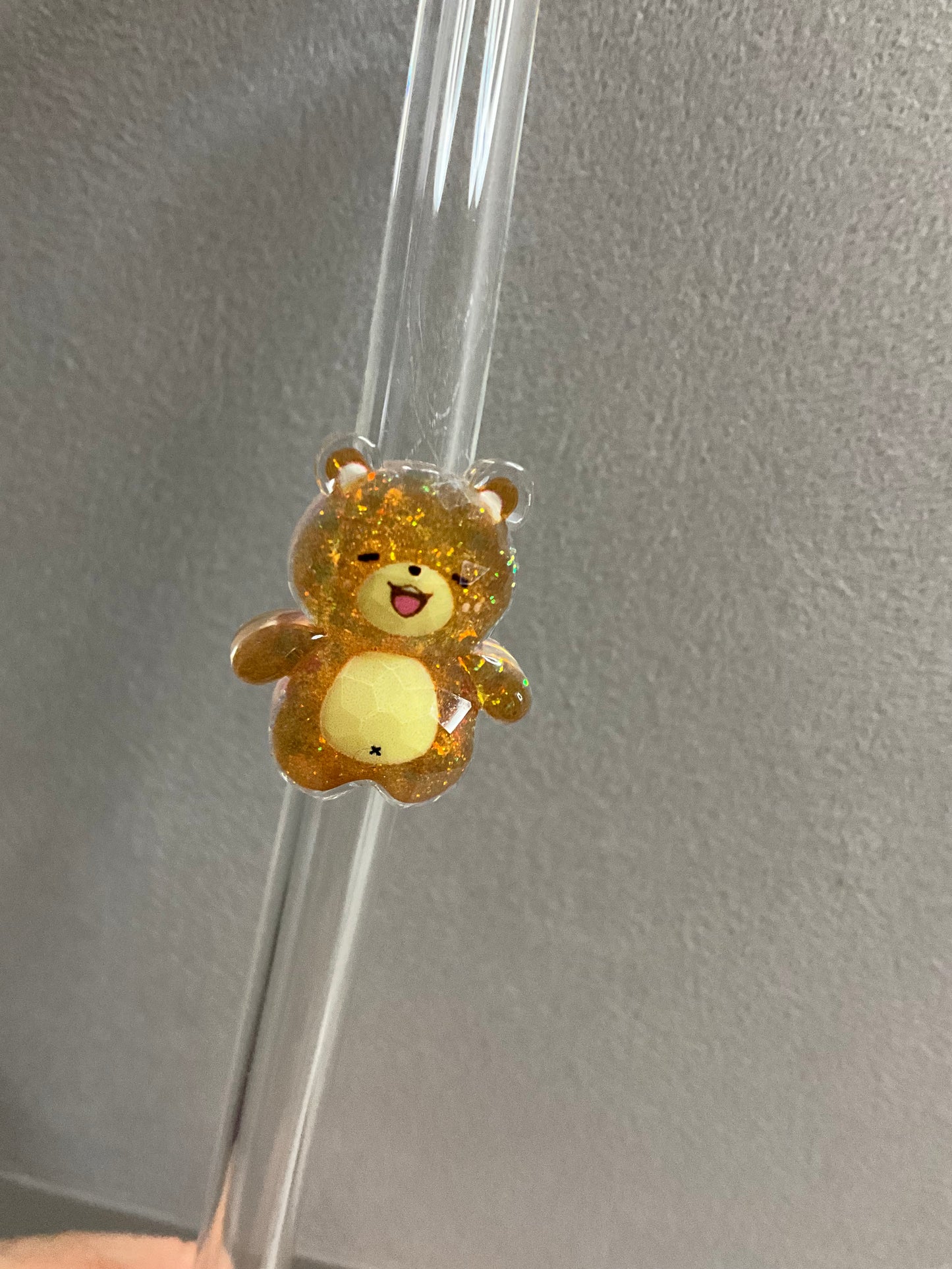 🧸 Glasstrohhalme mit süßen Glitzer-Teddys