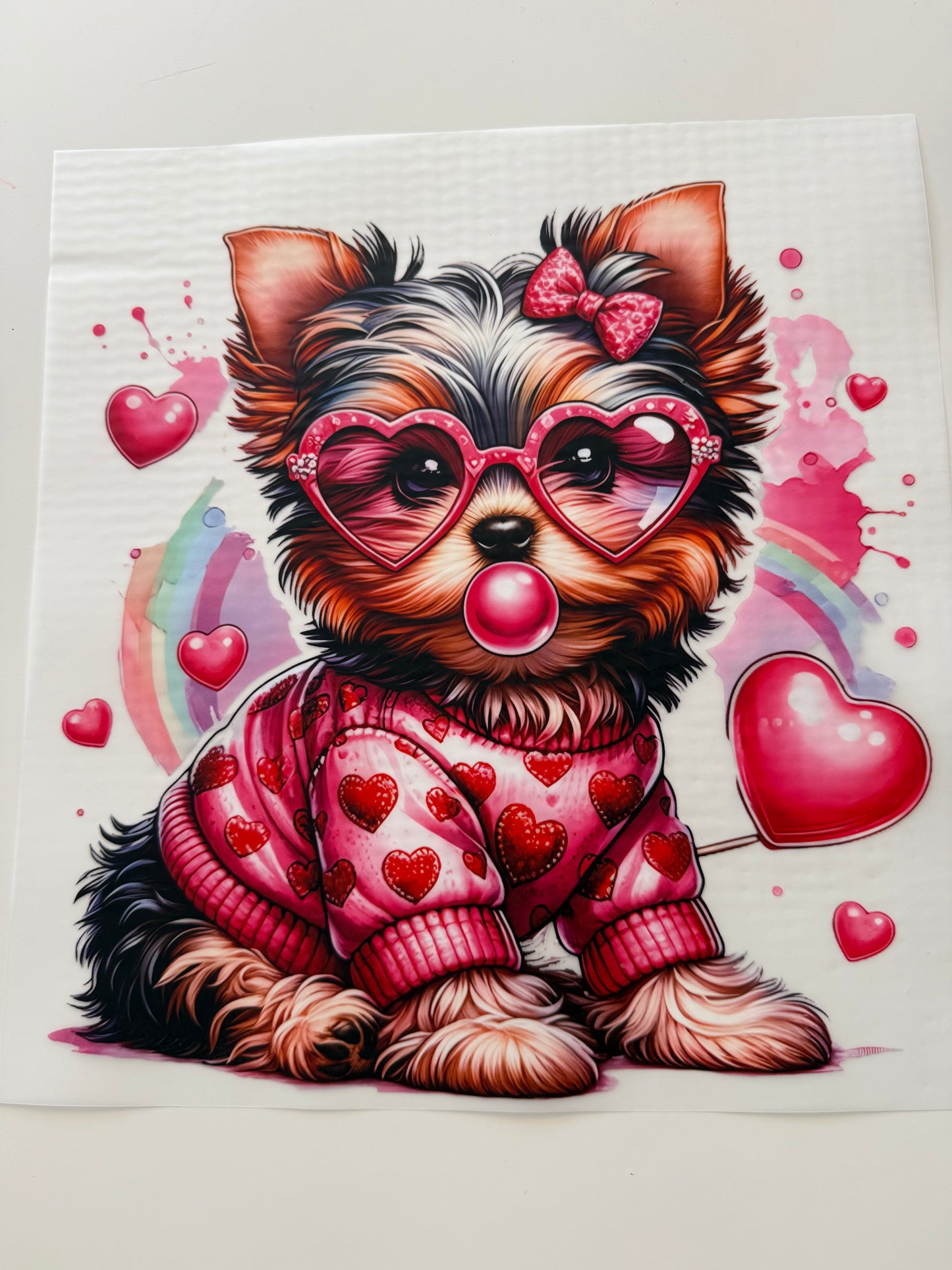 Textil-Sticker Yorkshire Terrier Yorkie Bubble
