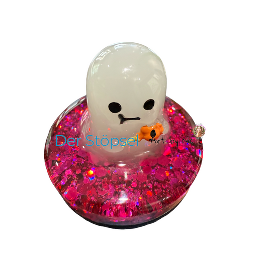 Der Stöpsel â Art by Nic | Halloween Edition âPink Ghost mit KĂŒrbis-Lolliâ