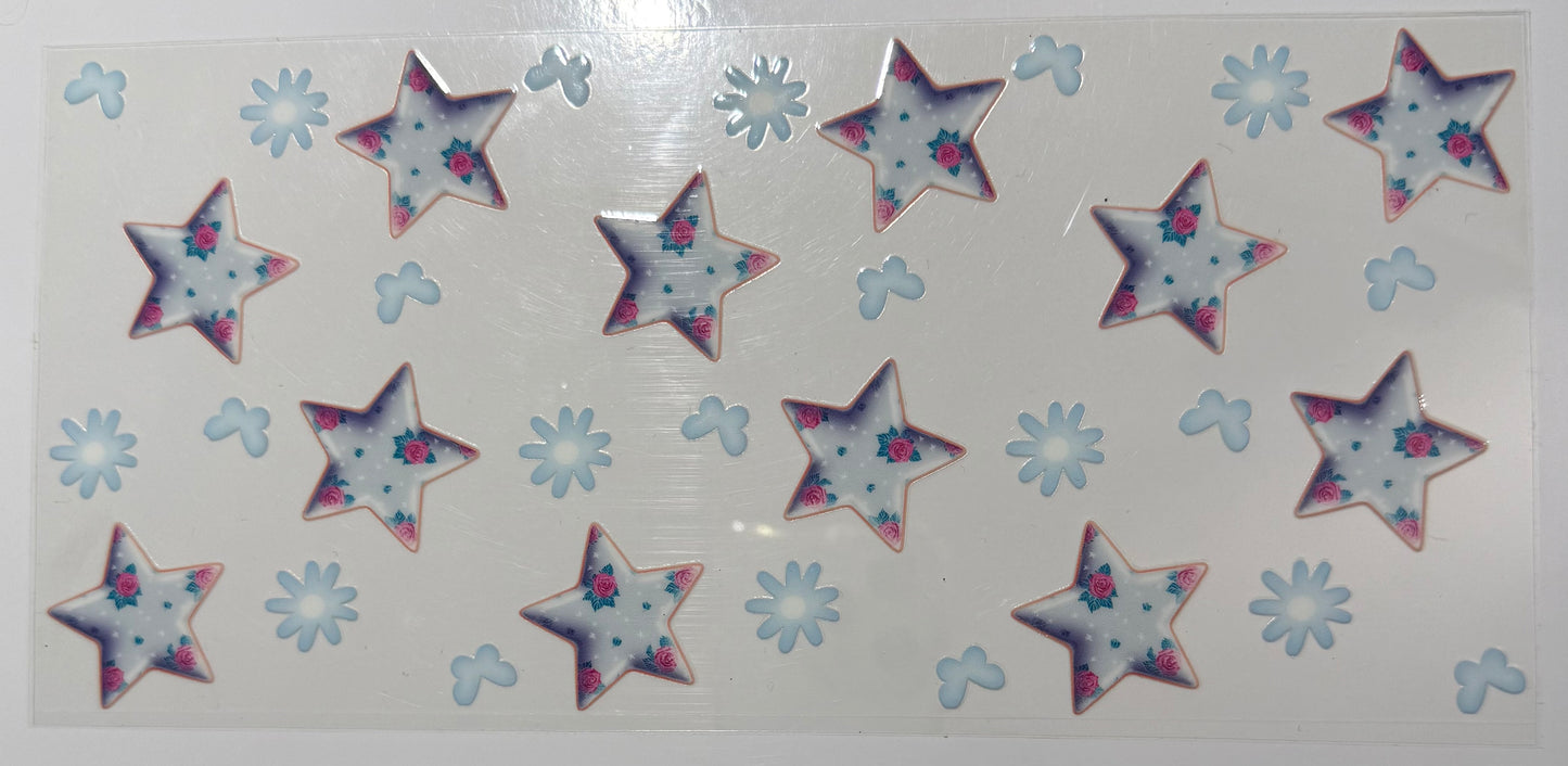 Sterne weiss mit Streublumen