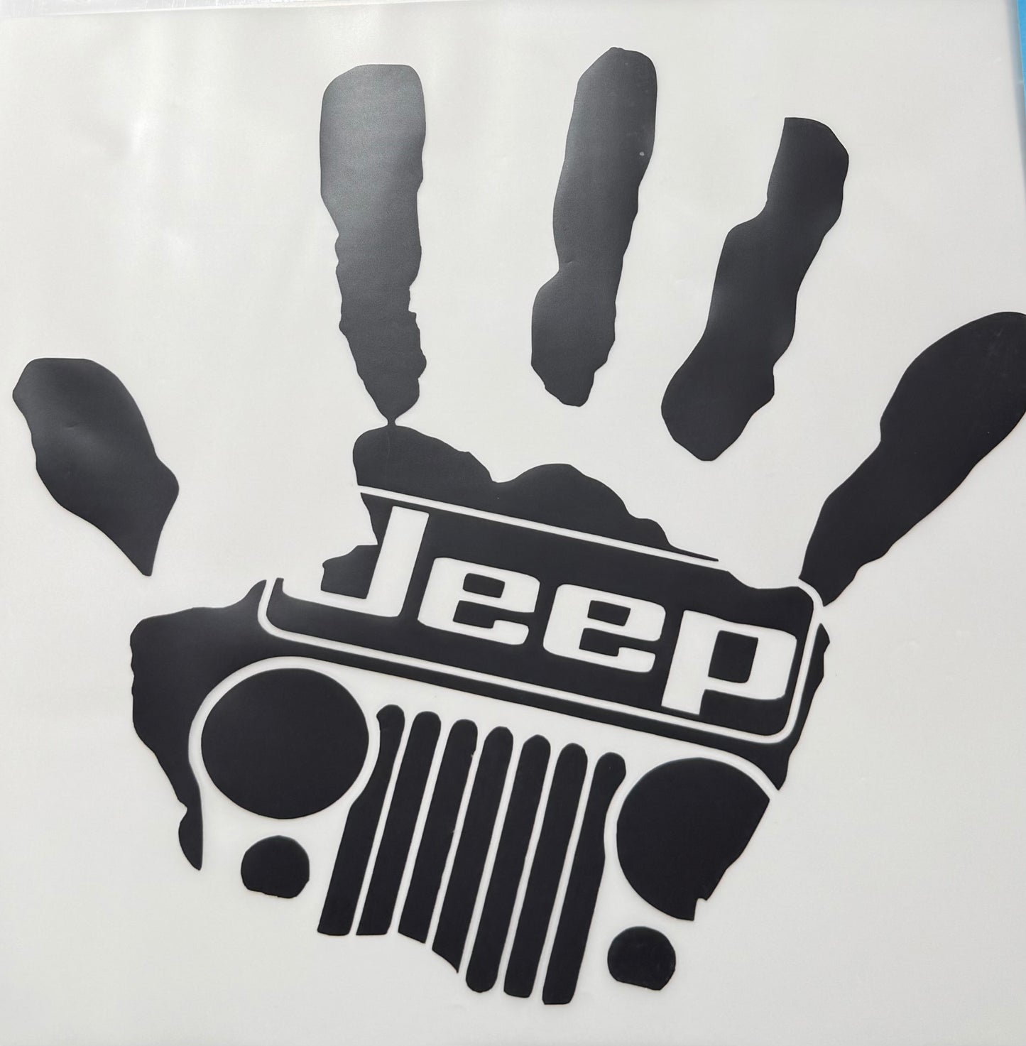 Textil-Sticker hand jeep