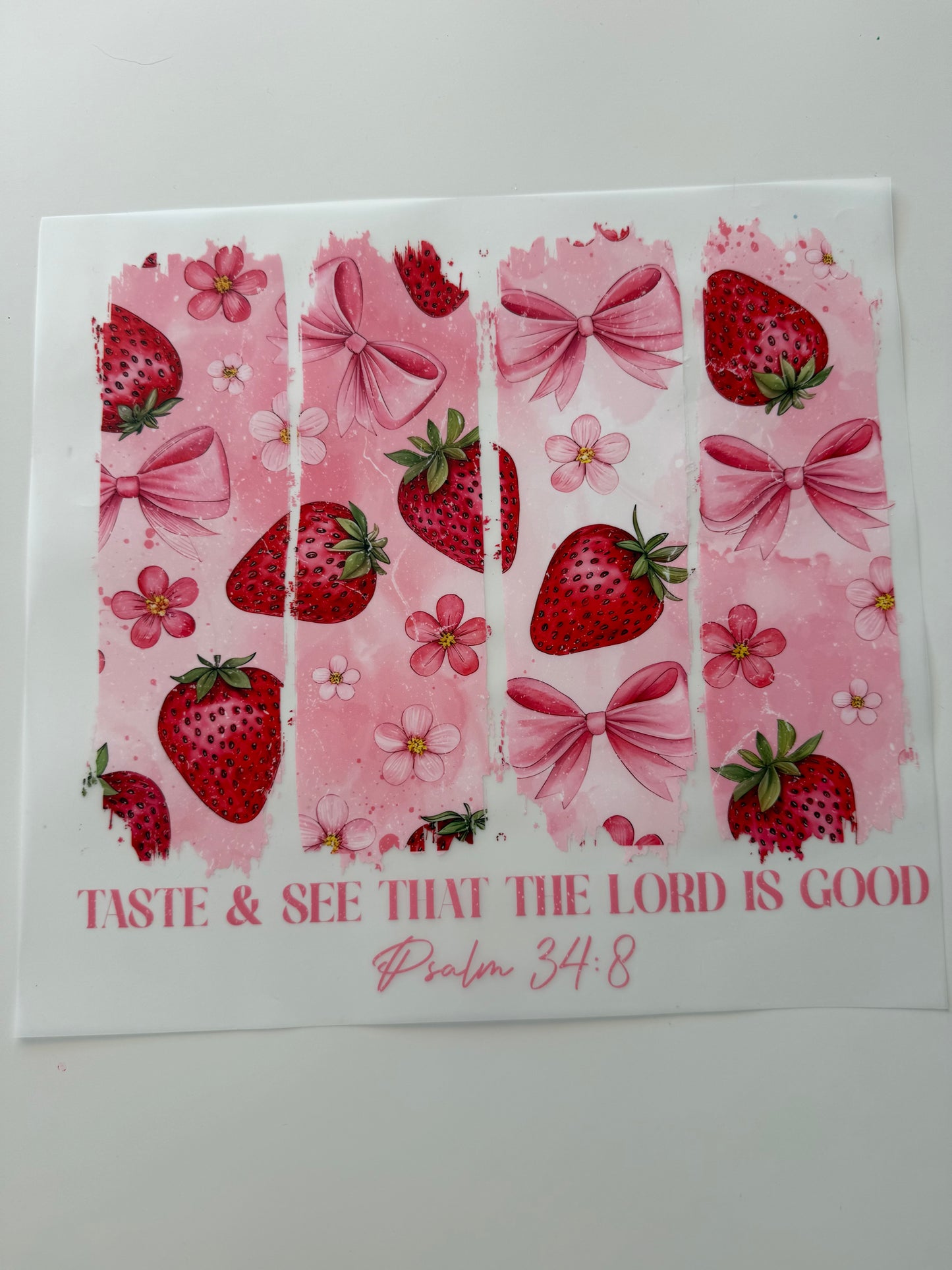 Textil-Sticker Strawberry and bow