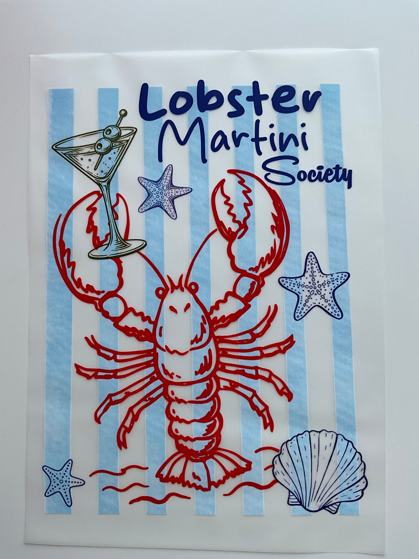 Textil Sticker Lobster martini Society