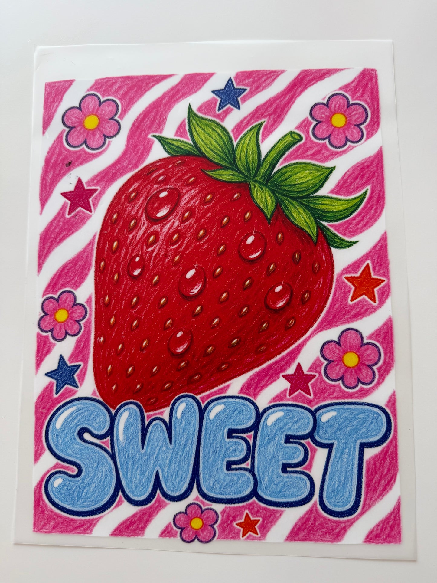 Textil-Sticker Sweet strawberry