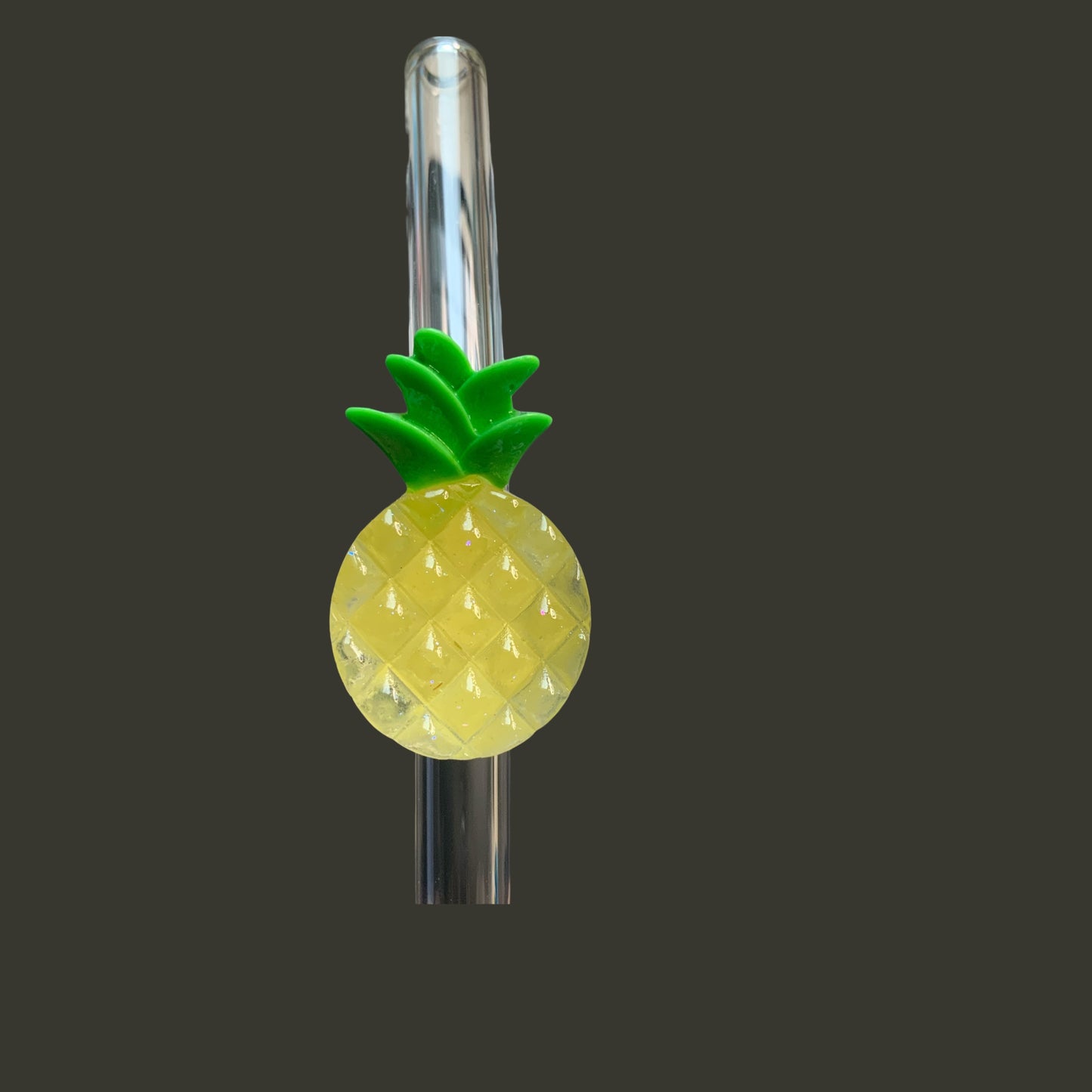 Glastrinkhalm mit Ananas – Sommer zum Mitnehmen!