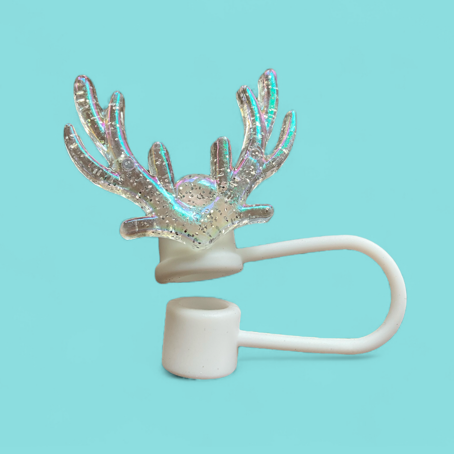 🦌✨ Rentier-Glitzer Geweih Trinkhalmabdeckungen – Christmas Vibes Edition ✨🦌