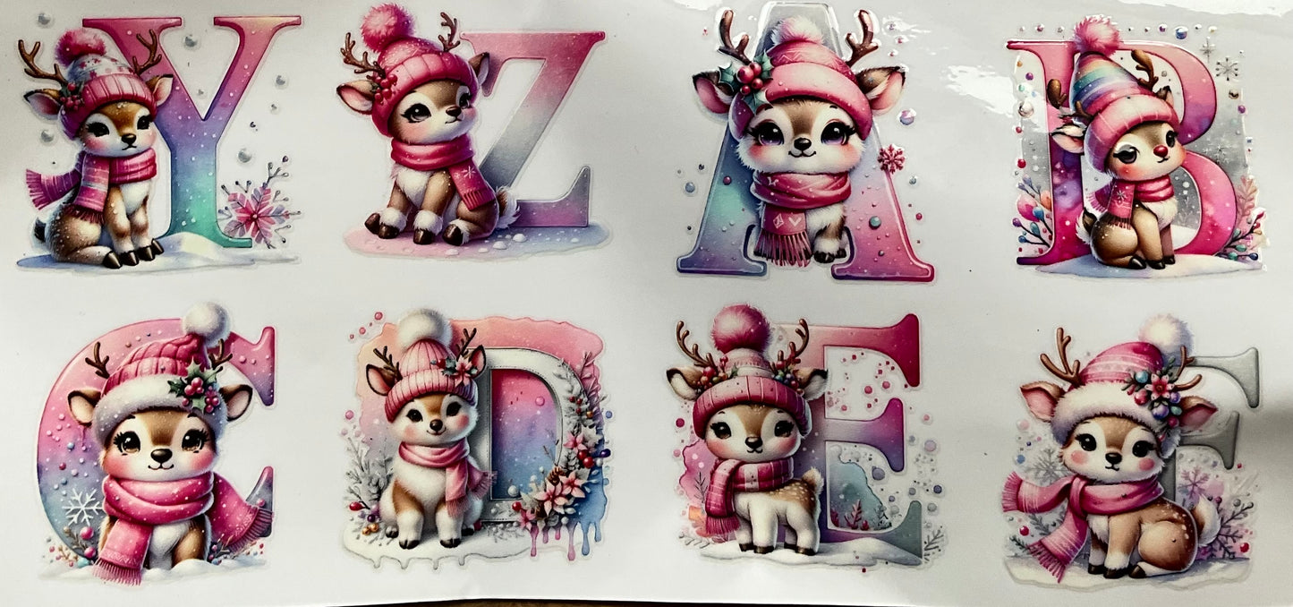 328 Alphabet rosa Rentier Grösse: von ca. 5cm mal 5cm