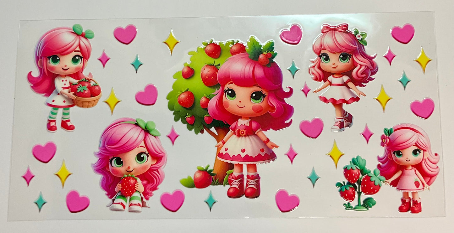 Pink Mädchen Erdbeeren