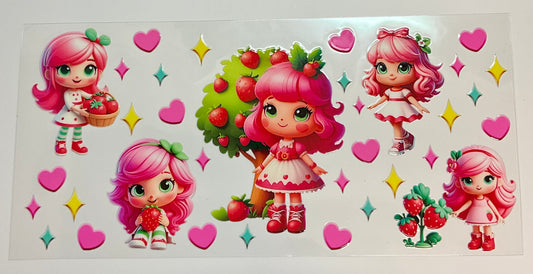 Pink Mädchen Erdbeeren