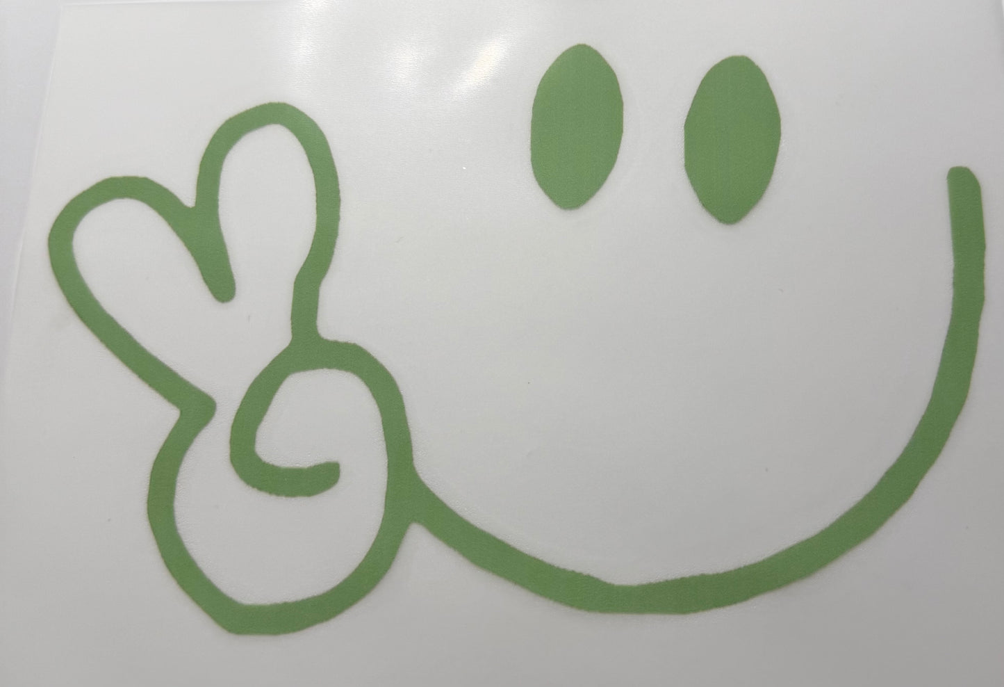 Textil Sticker- smile grün