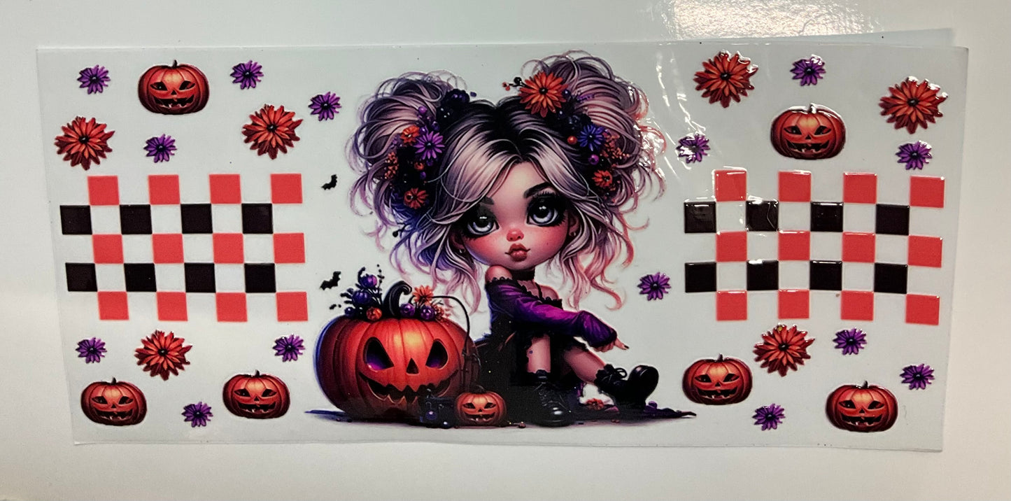 230 Mädchen und pumpkin Kürbis