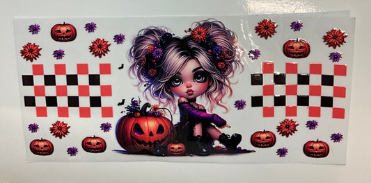 230 Mädchen und pumpkin Kürbis