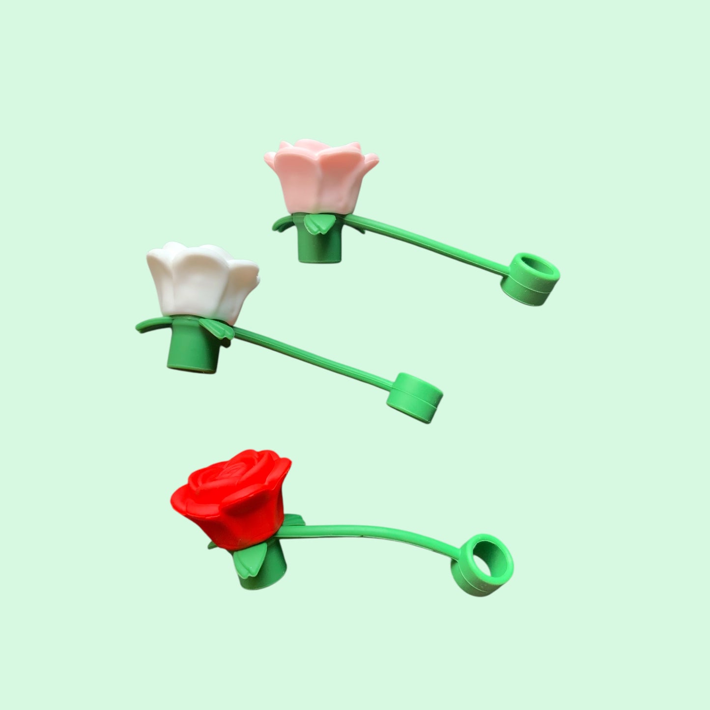 Rosen-Strohhalmabdeckungen für dein Lieblingsglas