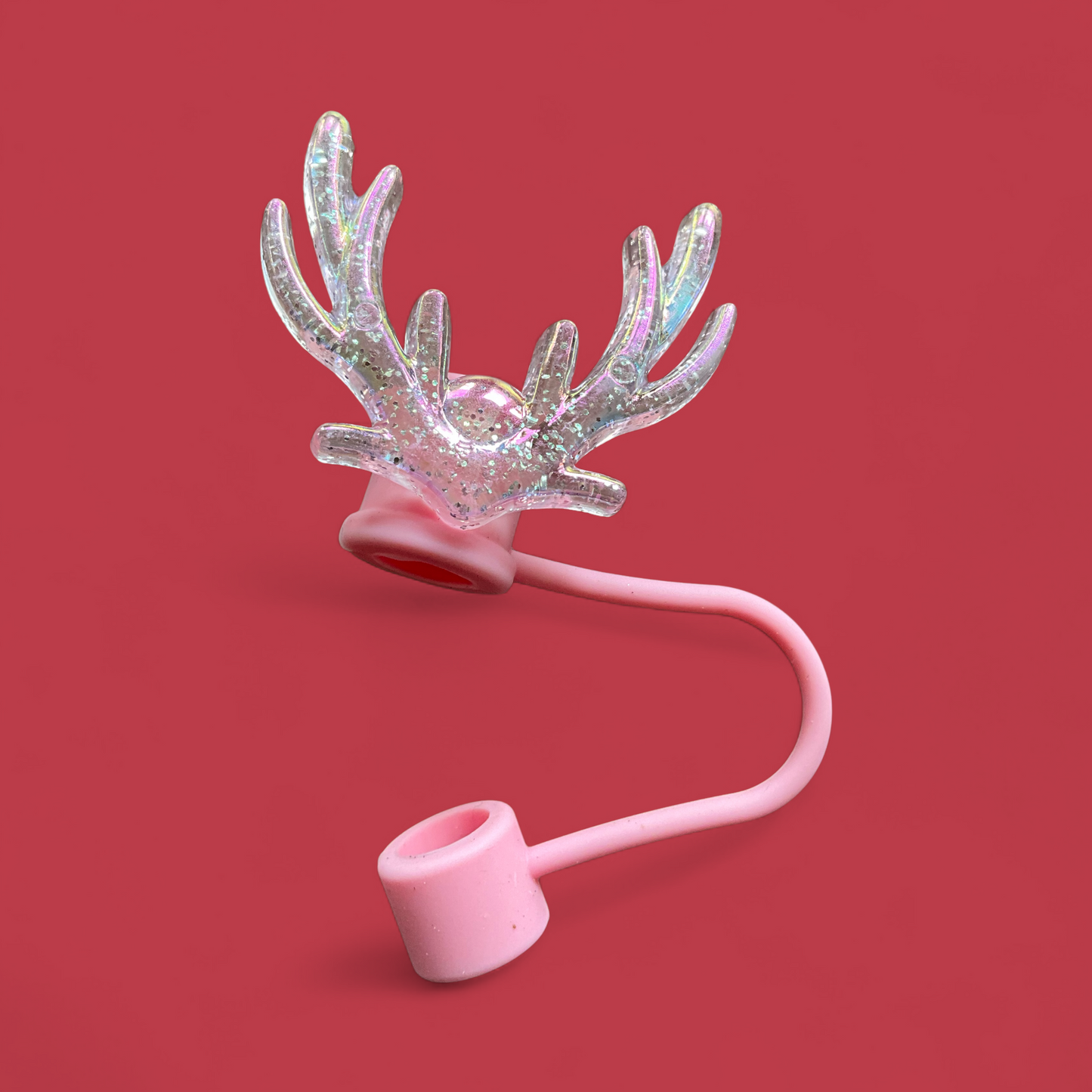 🦌✨ Rentier-Glitzer Geweih Trinkhalmabdeckungen – Christmas Vibes Edition ✨🦌