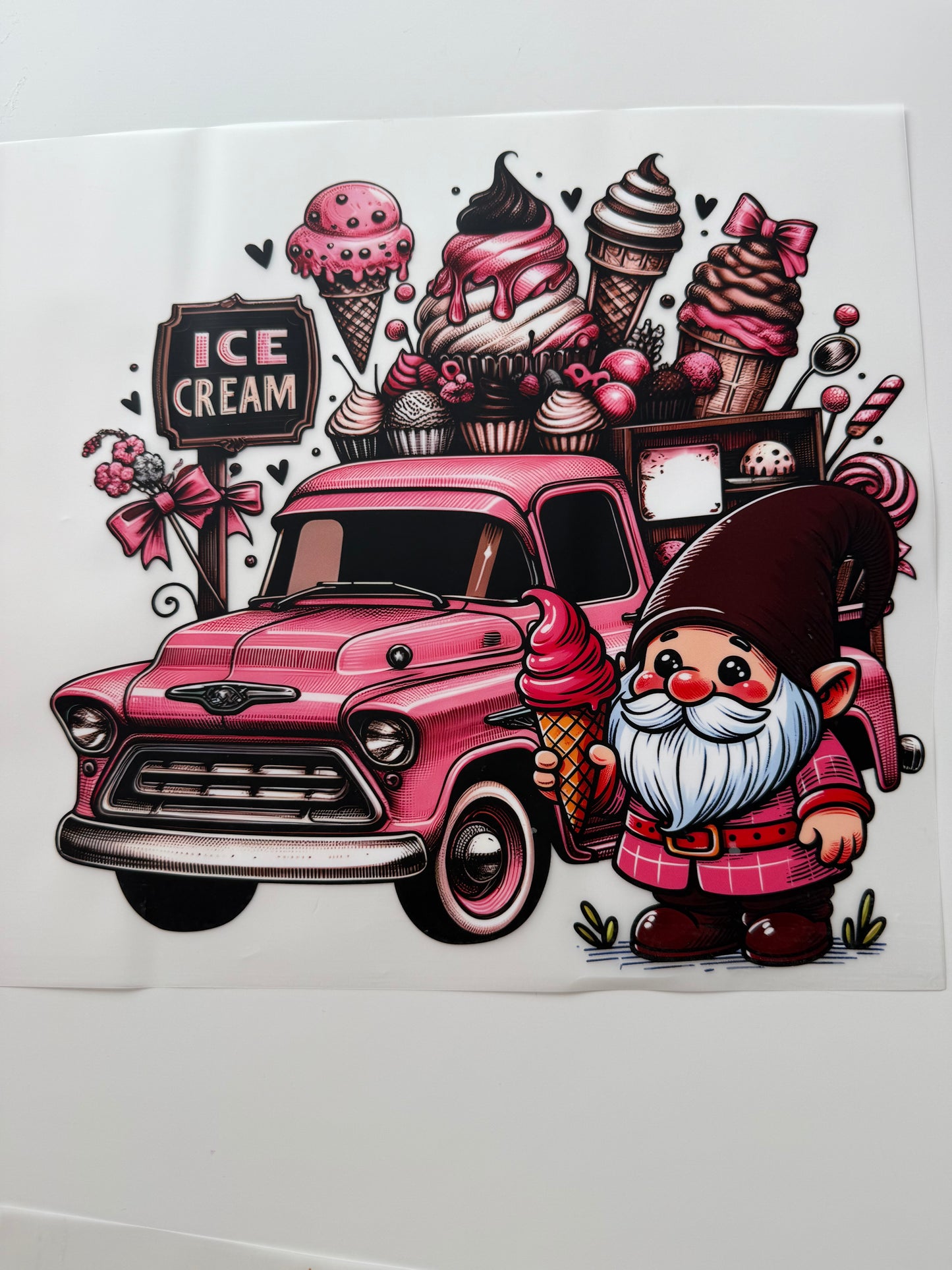 Textil-Sticker Ice cream Zwerg