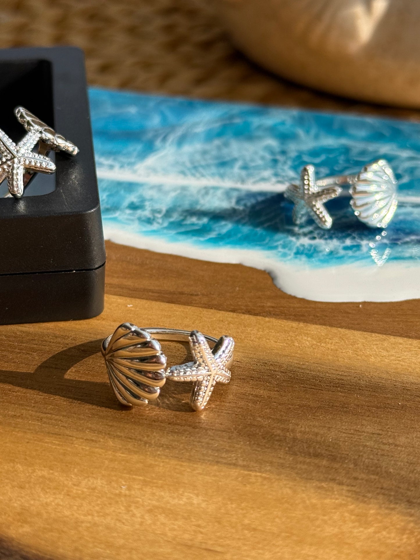 ✨ Ocean Love – Verstellbarer Ring aus 925er Silber ✨