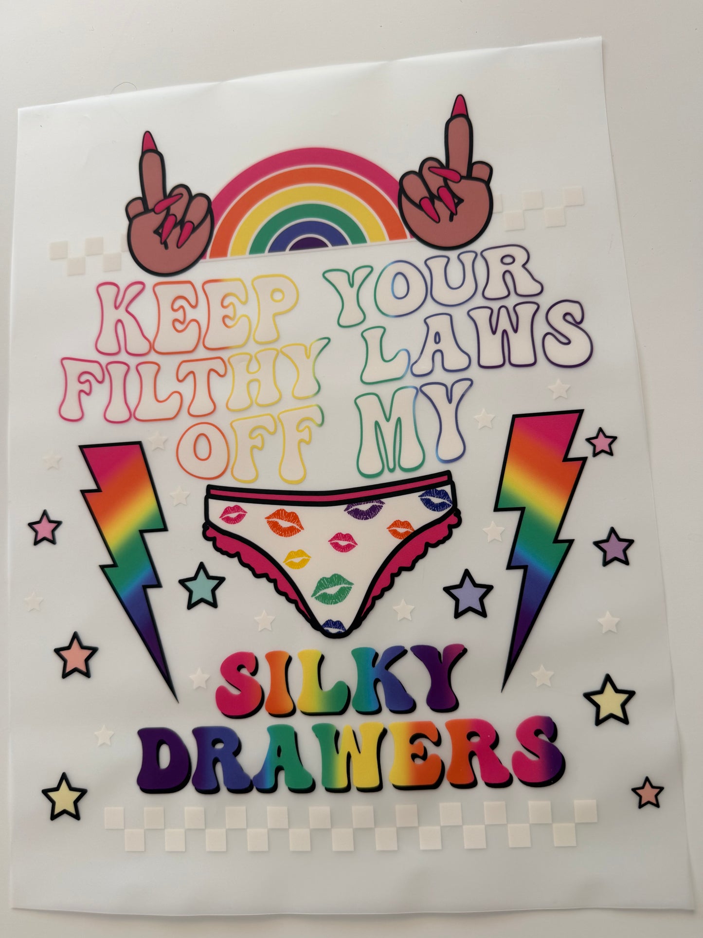 Textil-Sticker keep your filthy laws…