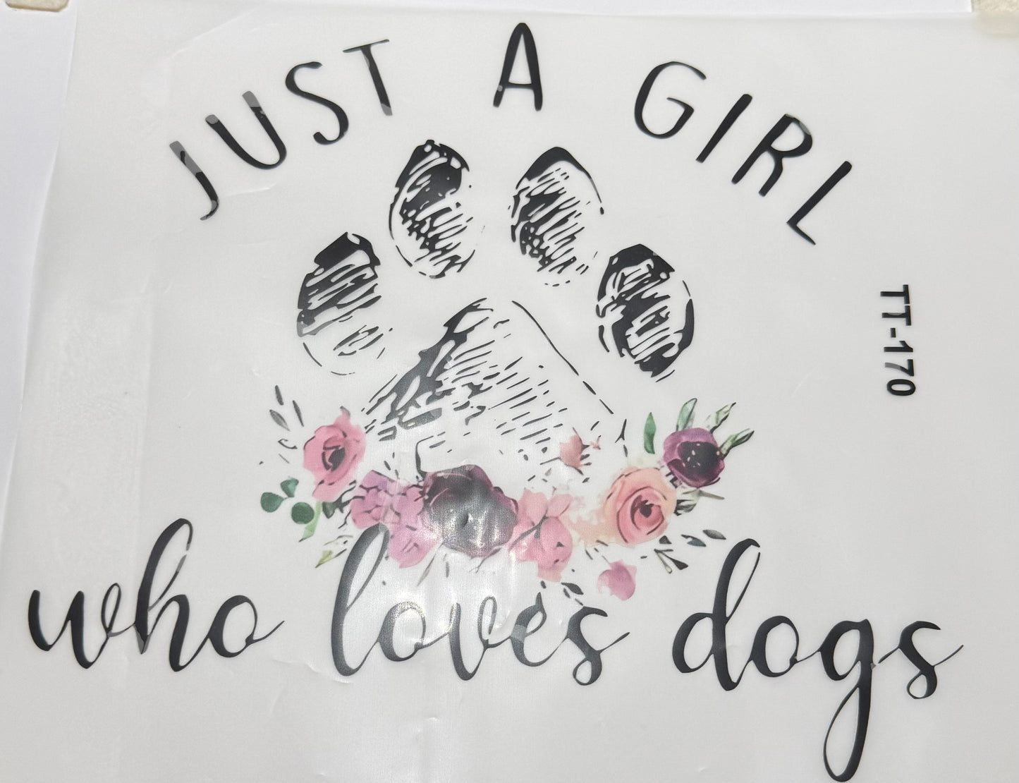 Textil Sticker- just a girl who loves dogs