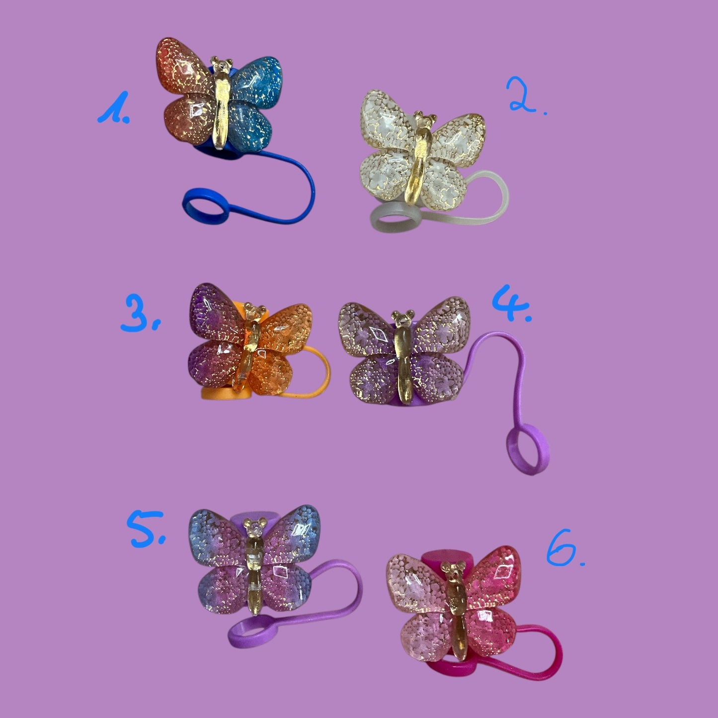 🦋✨ Butterfly Sparkle Trinkhalmabdeckungen ✨🦋