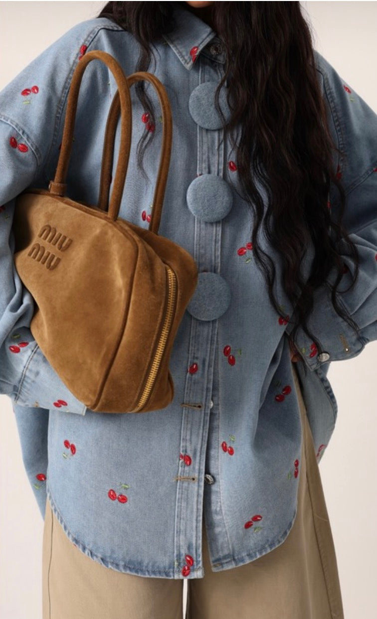 🍒 Cherry Oversized Denim Shirt 🍒