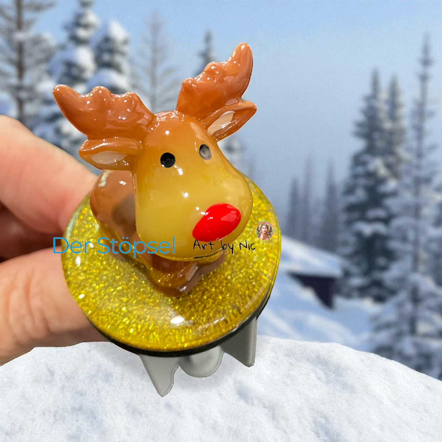 🦌 Der Stöpsel – Art by Nic | Winter Edition „Roter-Nasen-Elch“ ✨