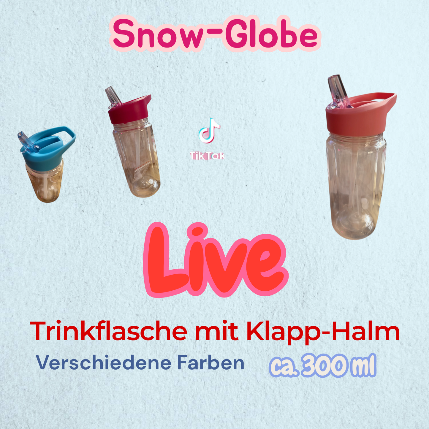 ✨ Snowglobe-Becher Flip-Top-Verschluss mit Trinkhalm – individuell & einzigartig ✨