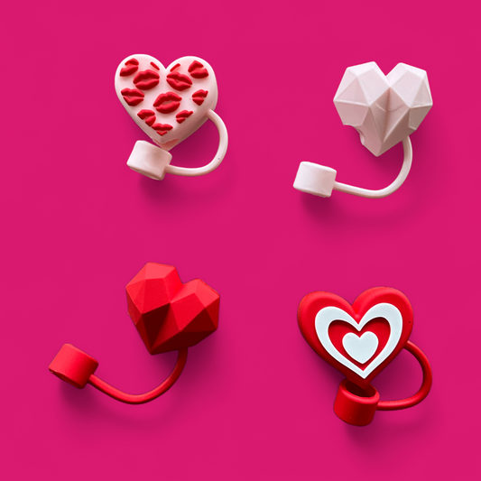 ❤️✨ Love Edition Trinkhalmabdeckungen – Herz an Herz ✨❤️