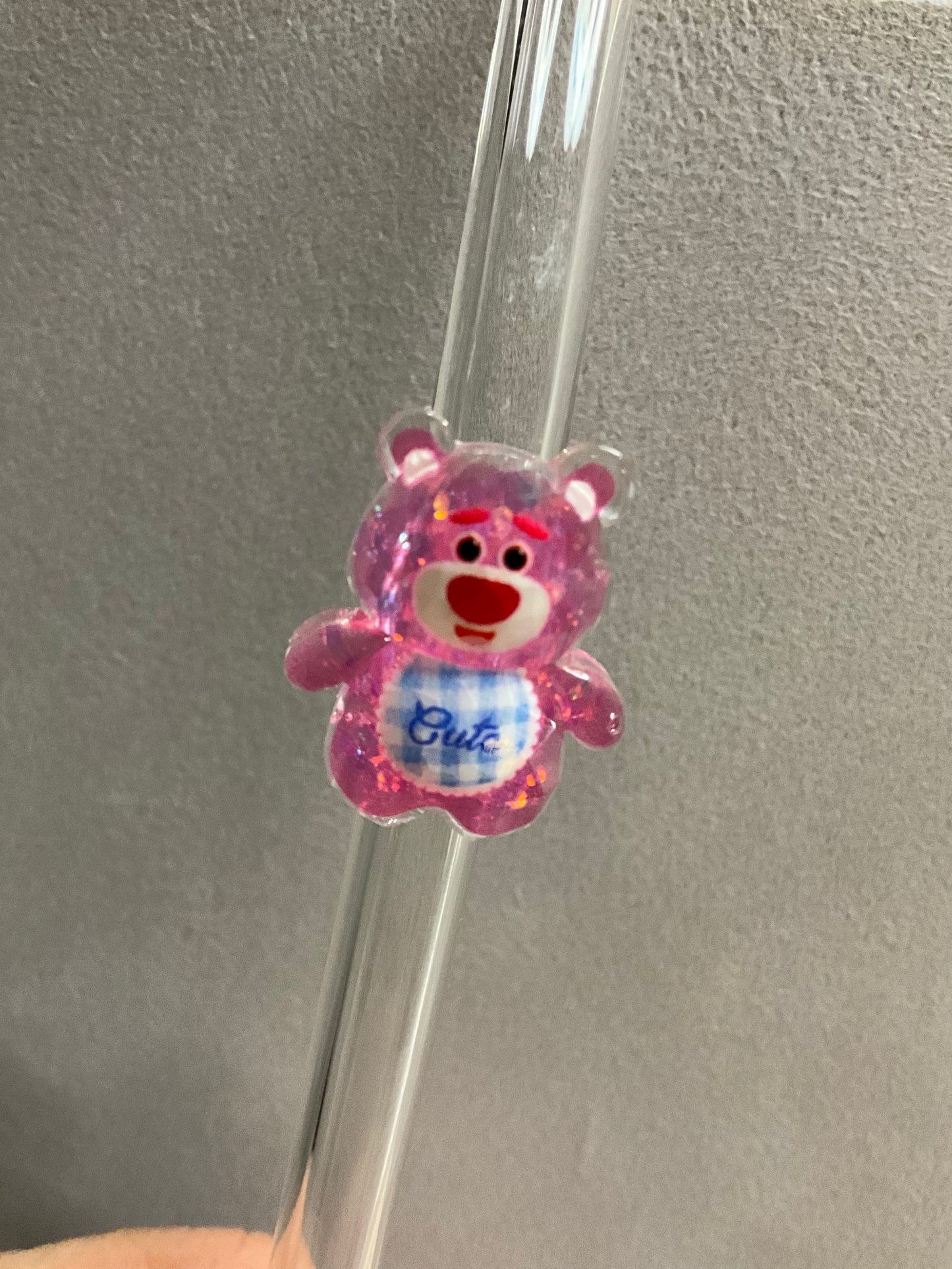 🧸 Glasstrohhalme mit süßen Glitzer-Teddys