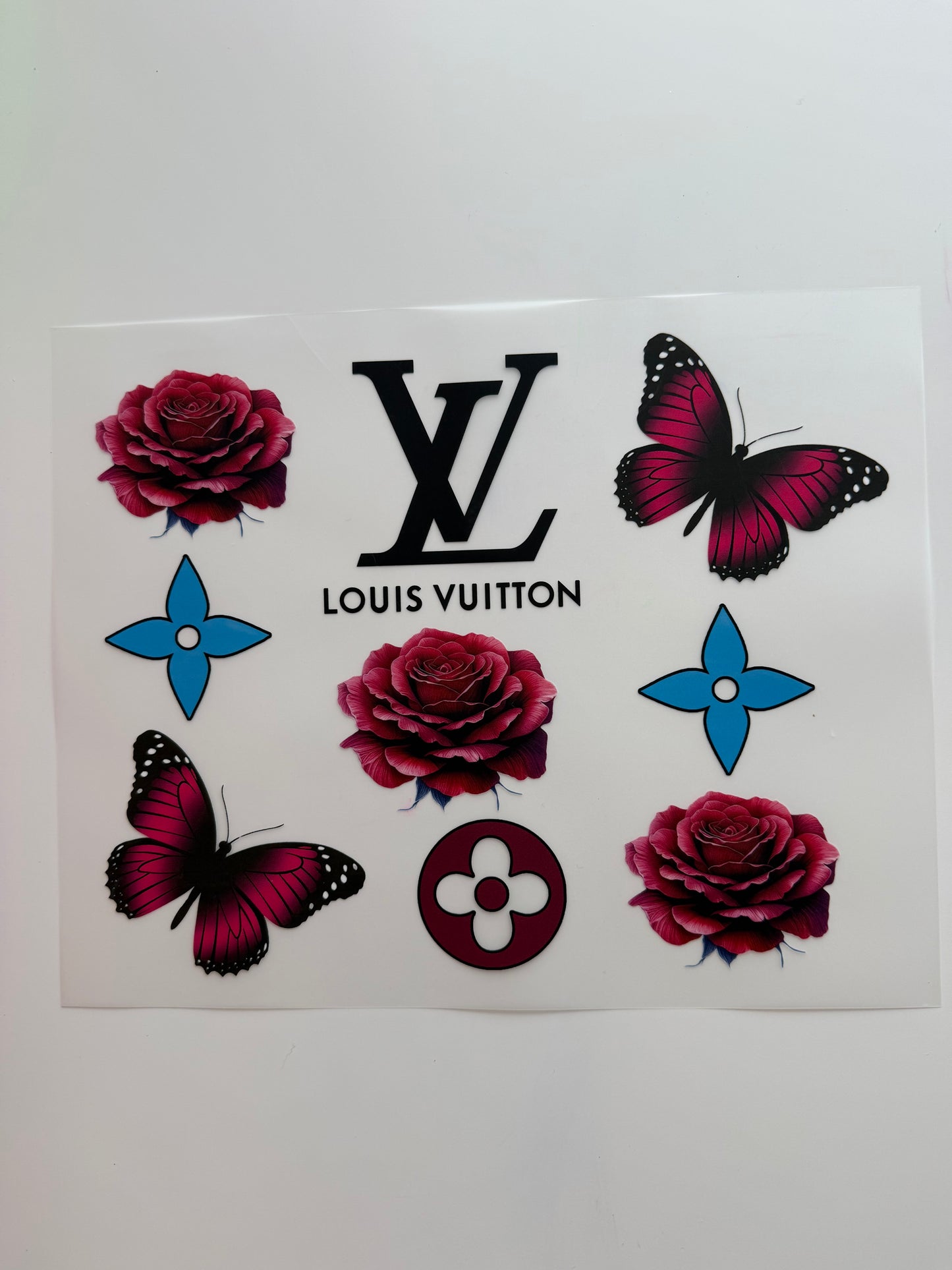 Textil Sticker-Blumen und Schmetterlinge L