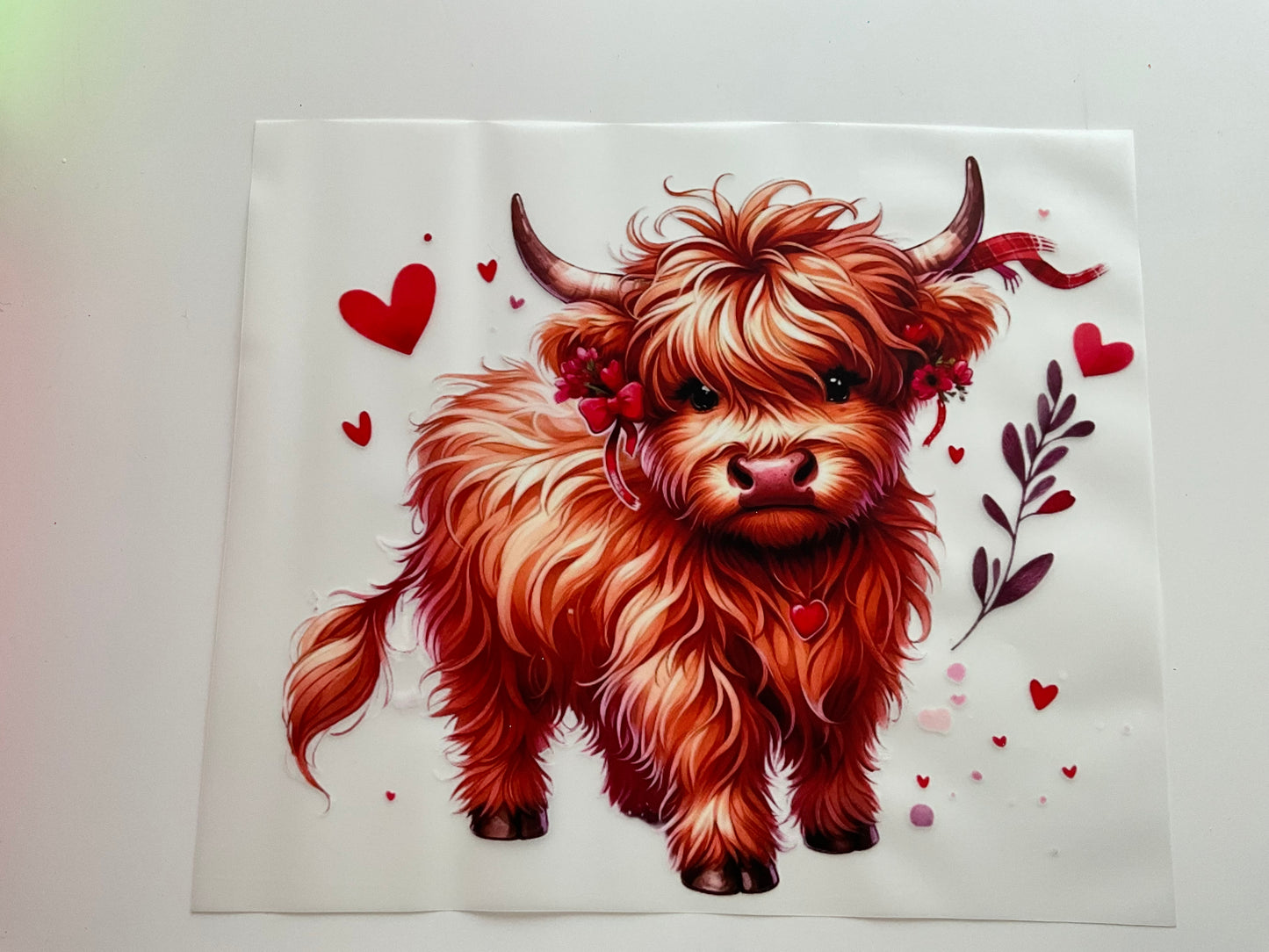 Textil Sticker- hearts cow