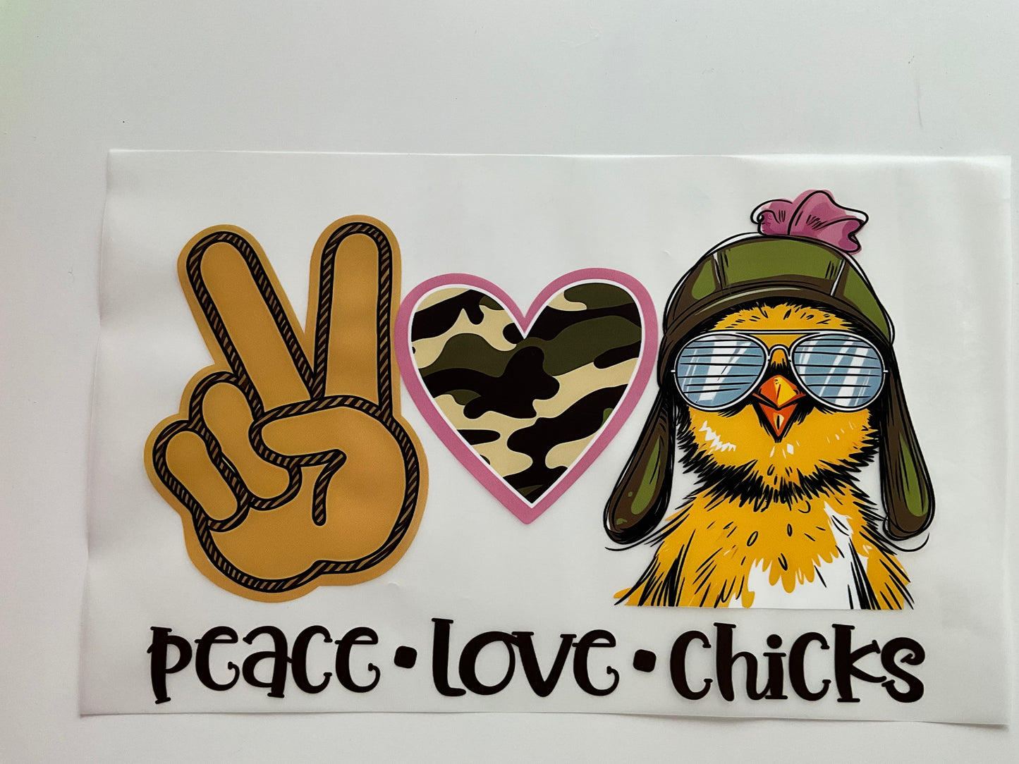 Textil Sticker- peace love chicks