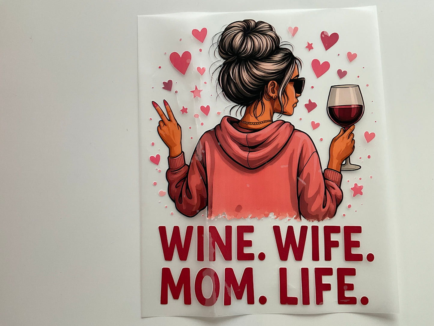 Textil Sticker- mom glass