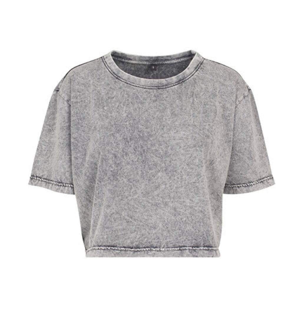 Cropped Oversized T-Shirt – personalisiert mit Wunsch-Sticker