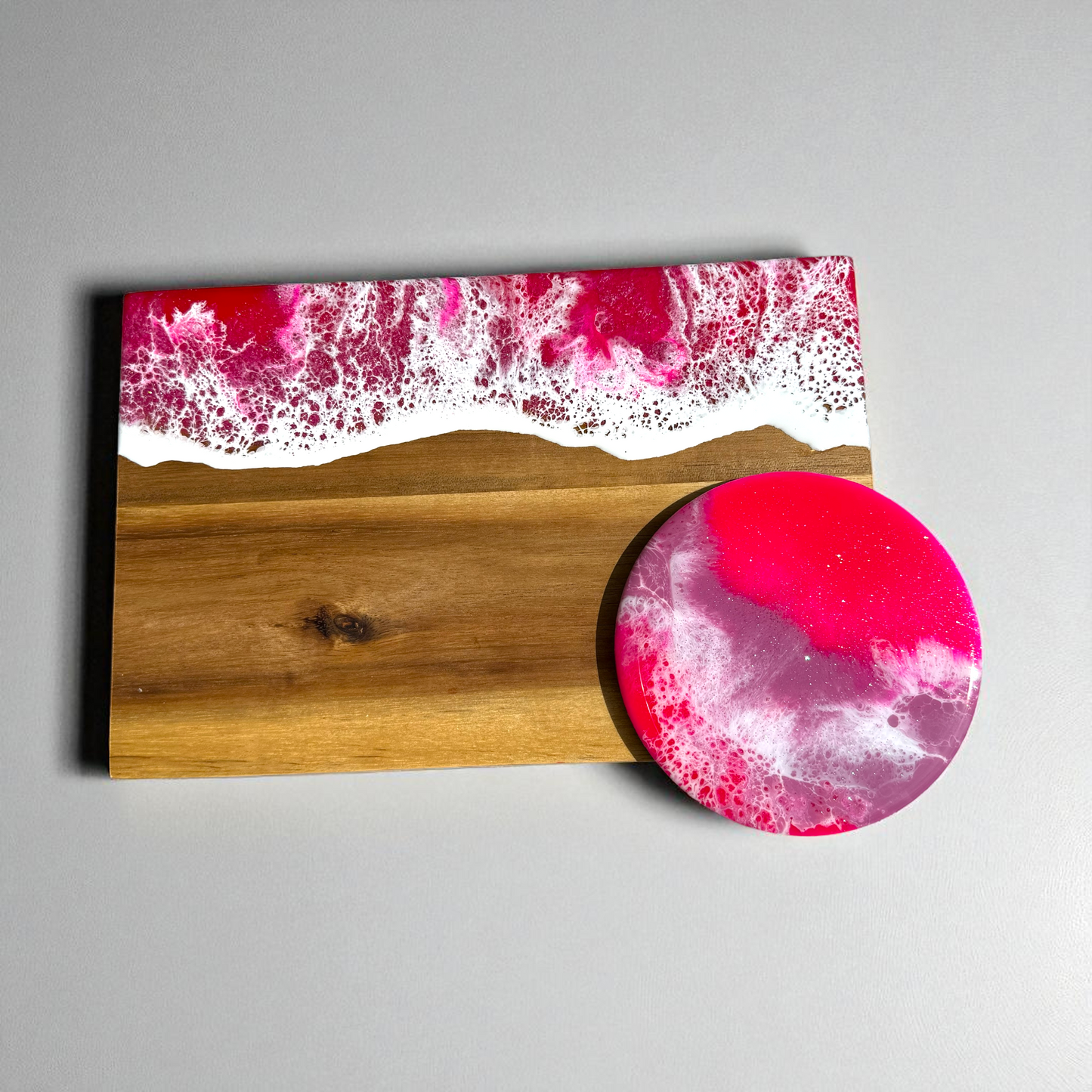 ✨ Handmade Set: Keramikuntersetzer & Servierbrett – individuell für dich gefertigt .