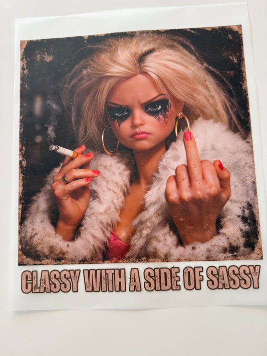 Textil-Sticker Classy with a side of Sassy puppe