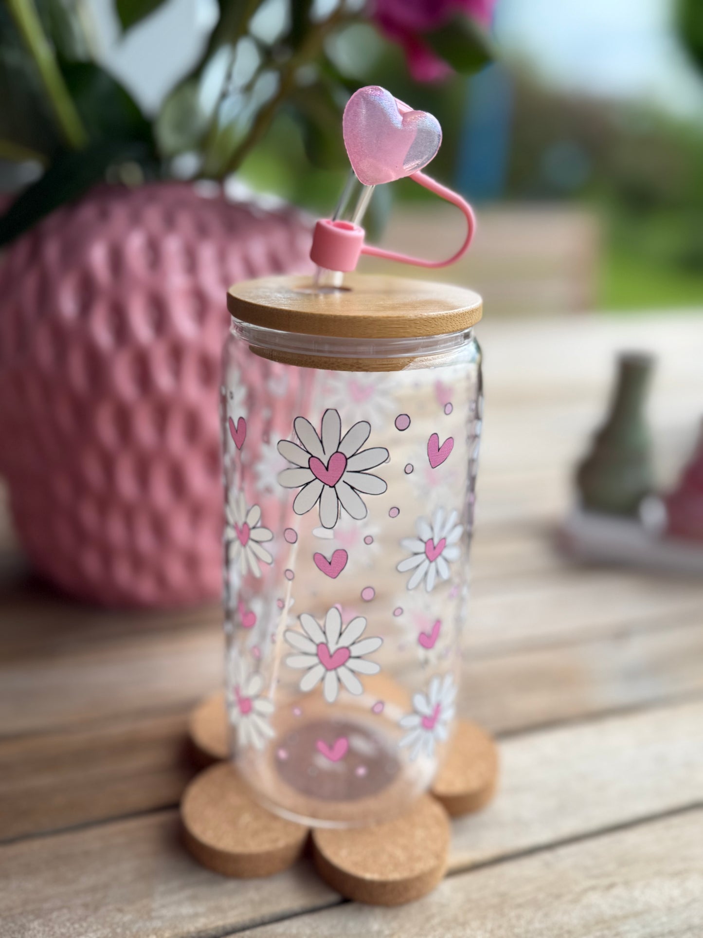 🌸 Daisy Love – Design-Trinkglas mit Herz & Stil 🌸