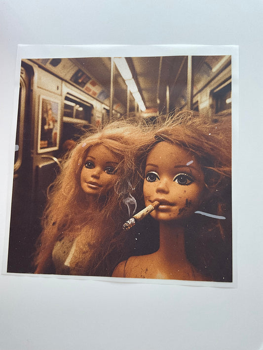 Textil Sticker u-Bahn puppen