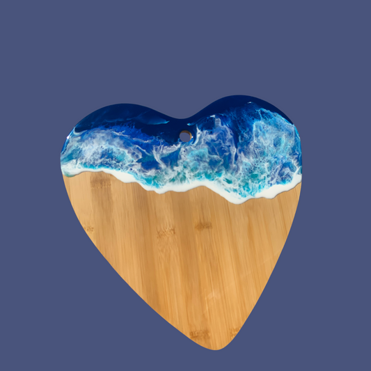 Bambus-Herz mit Ocean Art Design – handveredelt & maritim inspiriert