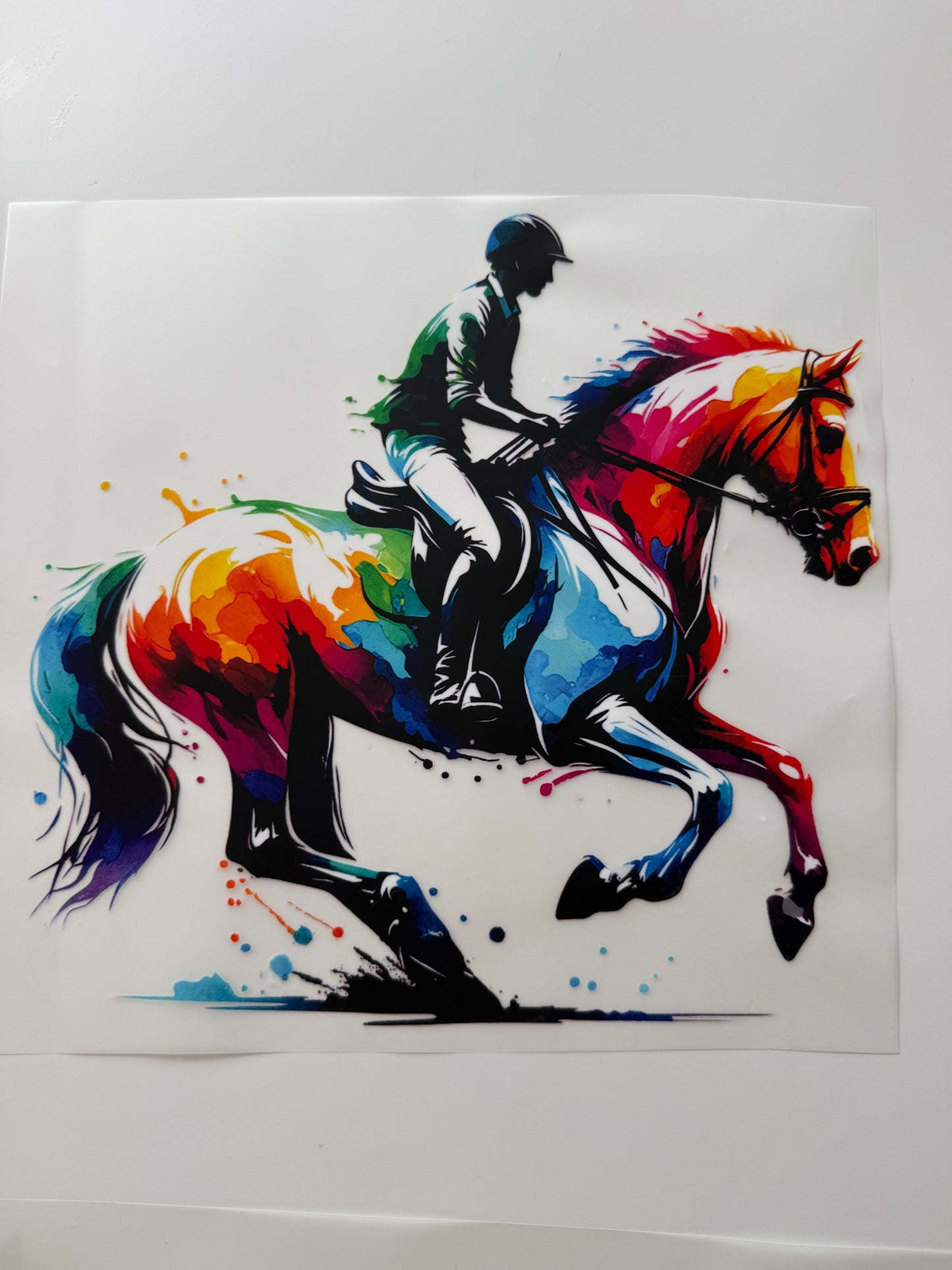 Textil-Sticker Reiter mit Pferd