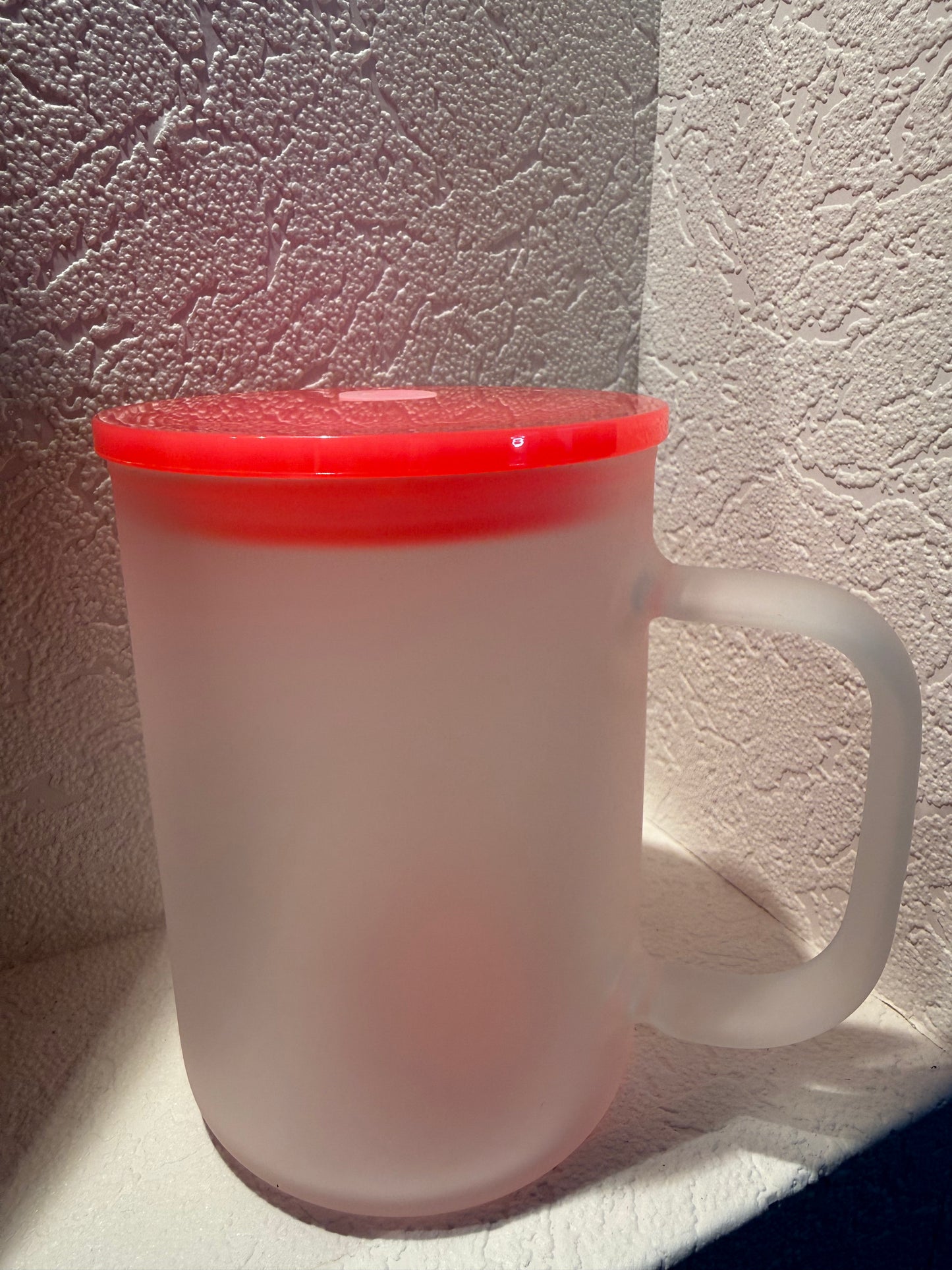 Frosted Glas Cup – handmade by Art by Nic 500ml individuell inklusive Sticker