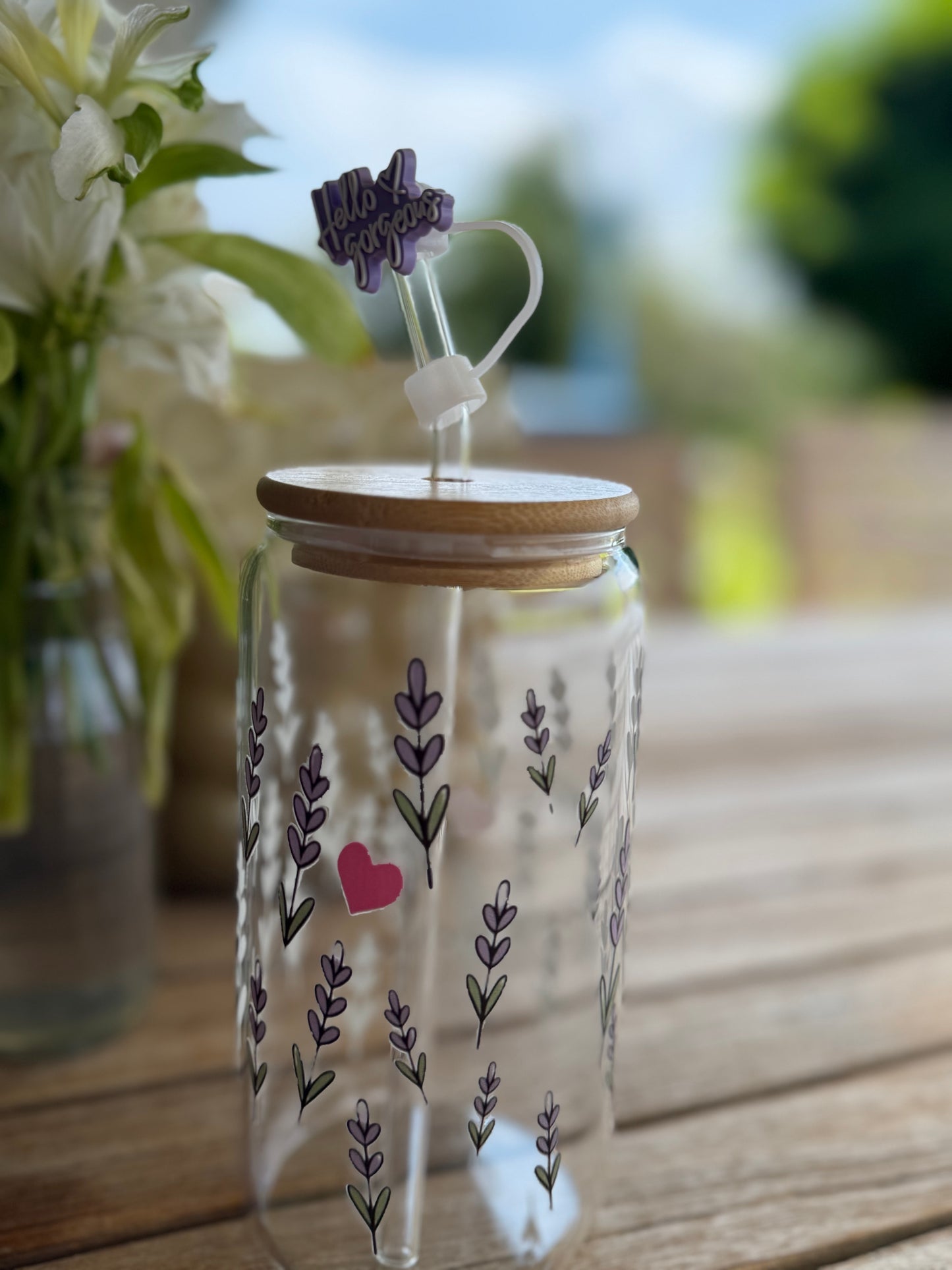 💜 Design-Trinkglas „Lavendelherz“ – von Art by Nic