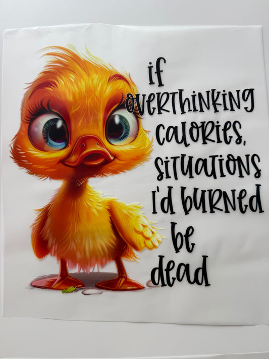 Textil-Sticker duck im overthinking calories …