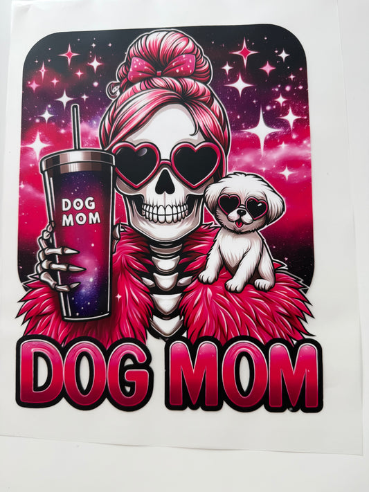 Textil-Sticker Dog Mom pink