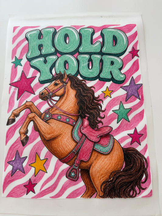 Textil-Sticker hold your Horses