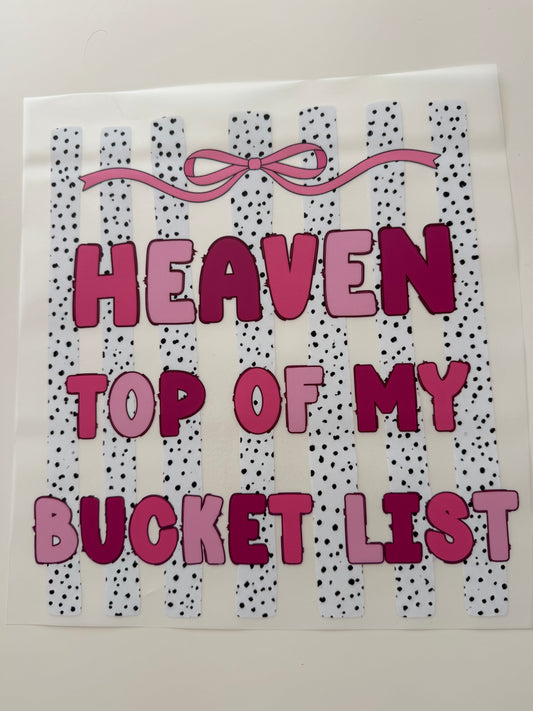 Textil-Sticker Heaven top of my Bucket List
