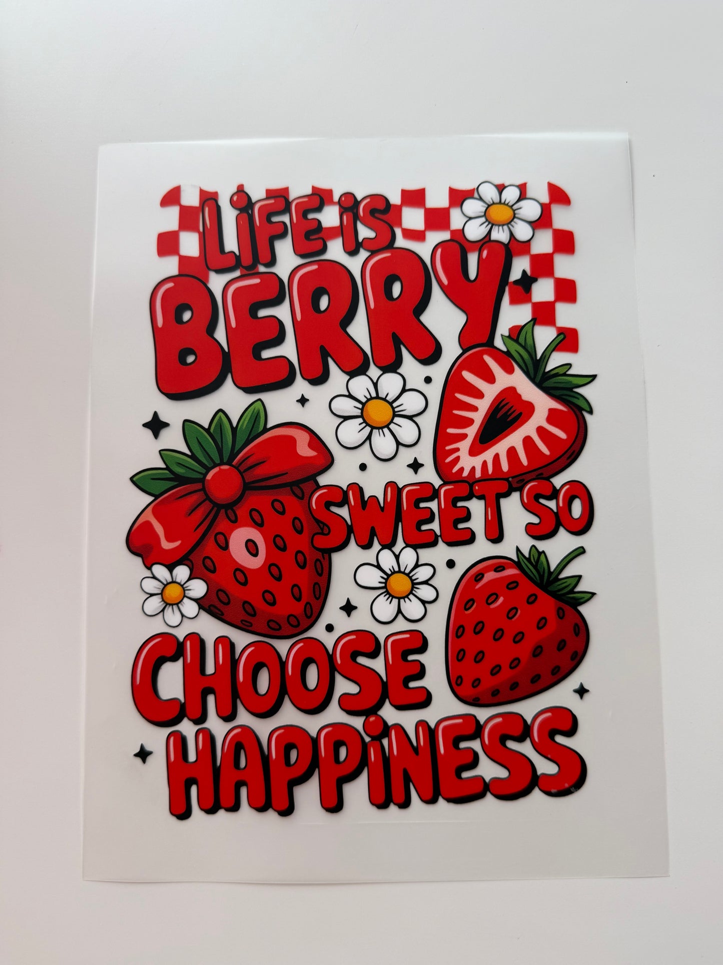 Textil Sticker live is Berry sweet - kleinere Grösse